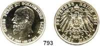 R E I C H S M Ü N Z E N,Schaumburg - Lippe Georg 1893 - 1911 3 Mark 1911.  Jaeger 166.  Auf seinen Tod.
