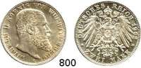 R E I C H S M Ü N Z E N,Württemberg, Königreich Wilhelm II. 1891 - 1918 2 Mark 1902.  Jaeger 174.