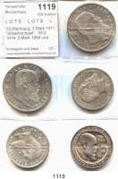 R E I C H S M Ü N Z E N,L O T S     L O T S     L O T S  Württemberg, 3 Mark 1911 