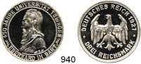 R E I C H S M Ü N Z E N,Weimarer Republik  3 Reichsmark 1927 F.  Jaeger 328.  Tübingen.