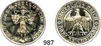 R E I C H S M Ü N Z E N,Weimarer Republik  3 Reichsmark 1929 E.  Jaeger 338.  Meißen.