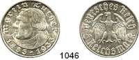 R E I C H S M Ü N Z E N,Drittes Reich  5 Reichsmark 1933 J.  Jaeger 353.  Luther.