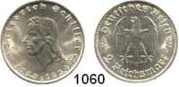 R E I C H S M Ü N Z E N,Drittes Reich  2 Reichsmark 1934 F.  Jaeger 358.  Friedrich von Schiller.