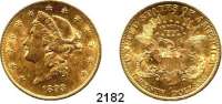 AUSLÄNDISCHE MÜNZEN,U S A  20 Dollars 1893 S.  (30,09g fein).  Kahnt/Schön 52.  KM 74.3  Fb. 178.  GOLD.