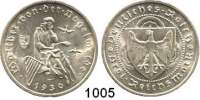 R E I C H S M Ü N Z E N,Weimarer Republik  3 Reichsmark 1930 A.  Jaeger 344.  Vogelweide.