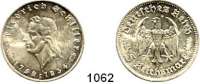 R E I C H S M Ü N Z E N,Drittes Reich  5 Reichsmark 1934 F.  Jaeger 359.  Friedrich von Schiller.