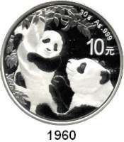 AUSLÄNDISCHE MÜNZEN,China Volksrepublik seit 1949 10 Yuan 2021.  Panda mit Jungtier am Baum.