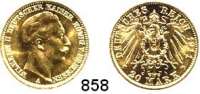 R E I C H S M Ü N Z E N,Preussen, Königreich Wilhelm II. 1888 - 1918 20 Mark 1911 A.  Jaeger 252.