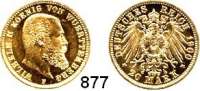R E I C H S M Ü N Z E N,Württemberg, Königreich Wilhelm II. 1891 - 1918 20 Mark 1900.  Jaeger 296.