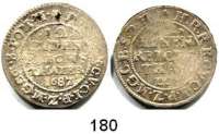 Deutsche Münzen und Medaillen,Brandenburg - Preußen Friedrich Wilhelm der Große Kurfürst 1640 - 1688 1/12 Taler 1687 LCS und 1690 LCS.  LOT. 2 Stück.