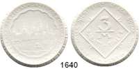 P O R Z E L L A N M Ü N Z E N,Münzen von anderen Deutschen Keramischen Fabriken Dresden 3 Mark o.J.(1921) weiß.  A. Eckard.  Menzel 5549.5.