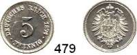 R E I C H S M Ü N Z E N,Kleinmünzen  5 Pfennig 1874 A.  Jaeger 3.