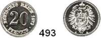 R E I C H S M Ü N Z E N,Kleinmünzen  20 Pfennig 1873 A.  Jaeger 5.