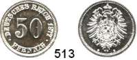 R E I C H S M Ü N Z E N,Kleinmünzen  50 Pfennig 1877 B.  Jaeger 7.