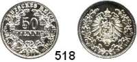 R E I C H S M Ü N Z E N,Kleinmünzen  50 Pfennig 1877 D.  Jaeger 8.