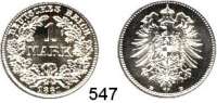 R E I C H S M Ü N Z E N,Kleinmünzen  1 Mark 1881 D.  Jaeger 9.