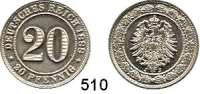 R E I C H S M Ü N Z E N,Kleinmünzen  20 Pfennig 1888 J.  Jaeger 6.