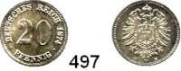 R E I C H S M Ü N Z E N,Kleinmünzen  20 Pfennig 1874 E.  Jaeger 5.