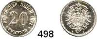 R E I C H S M Ü N Z E N,Kleinmünzen  20 Pfennig 1874 H.  Jaeger 5.