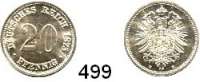 R E I C H S M Ü N Z E N,Kleinmünzen  20 Pfennig 1875 H.  Jaeger 5.