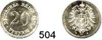 R E I C H S M Ü N Z E N,Kleinmünzen  20 Pfennig 1876 H.  Jaeger 5.