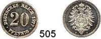 R E I C H S M Ü N Z E N,Kleinmünzen  20 Pfennig 1877 F.  Jaeger 5.