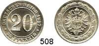 R E I C H S M Ü N Z E N,Kleinmünzen  20 Pfennig 1887 F.  Jaeger 6.
