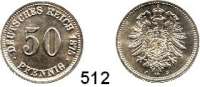 R E I C H S M Ü N Z E N,Kleinmünzen  50 Pfennig 1875 J.  Jaeger 7.