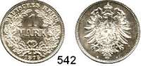 R E I C H S M Ü N Z E N,Kleinmünzen  1 Mark 1875 G.  Jaeger 9.