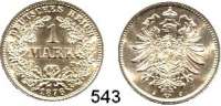 R E I C H S M Ü N Z E N,Kleinmünzen  1 Mark 1876 J.  Jaeger 9.