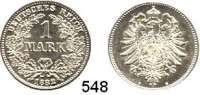 R E I C H S M Ü N Z E N,Kleinmünzen  1 Mark 1882 G.  Jaeger 9.
