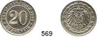 R E I C H S M Ü N Z E N,Kleinmünzen  20 Pfennig 1890 F.  Jaeger 14.