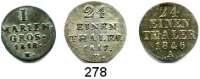 Deutsche Münzen und Medaillen,Braunschweig - Calenberg (Hannover) L O T S     L O T S     L O T S 1 Mariengroschen 1818 H; 1/24 Taler 1817 H und 1846 A.  LOT. 3 Stück.