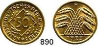 R E I C H S M Ü N Z E N,Kleinmünzen  50 Pfennig 1923 F.  Jaeger 310.