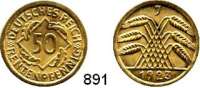 R E I C H S M Ü N Z E N,Kleinmünzen  50 Pfennig 1923 J.  Jaeger 310.