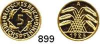R E I C H S M Ü N Z E N,Kleinmünzen  5 Pfennig 1925 A.  Jaeger 316.