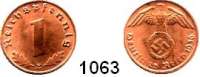 R E I C H S M Ü N Z E N,Drittes Reich  1 Reichpfennig 1936 E  Jaeger 361.