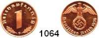 R E I C H S M Ü N Z E N,Drittes Reich  1 Reichpfennig 1936 G  Jaeger 361.
