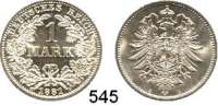 R E I C H S M Ü N Z E N,Kleinmünzen  1 Mark 1881 A.  Jaeger 9.