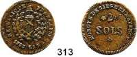 Deutsche Münzen und Medaillen,Mainz, Stadt Französische Besatzung 1792 - 1793 2 Sols 1793.  6,30 g.  Schön 2.
