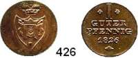 Deutsche Münzen und Medaillen,Schaumburg - Lippe Georg Wilhelm 1807 - 1860 Guter Pfennig 1826.  AKS 17.  Jg. 1.