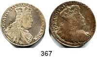 Deutsche Münzen und Medaillen,Sachsen Friedrich August II. 1733 - 1763 18 Gröscher 1754 EC und 8 Groschen 1753 EC.  LOT. 2 Stück.