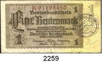 P A P I E R G E L D,R E N T E N B A N K  1 Rentenmark 30.1.1937.  8 stellig.  Mit Abstempelung 