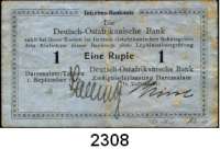 P A P I E R G E L D,D E U T S C H E      K O L O N I E N Deutsch-Ostafrika 1 Rupie 1.9.1915.  A.  Ros. DOA-12.