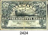 P A P I E R G E L D,AUSLÄNDISCHES  PAPIERGELD Dänemark 50 Kronen 1926.  Unterschriften  Lange/Pugh.  Pick 22 f.