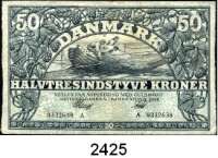 P A P I E R G E L D,AUSLÄNDISCHES  PAPIERGELD Dänemark 50 Kronen 1928.  A.  Unterschriften  Lange/Friis.  Pick 22 h.
