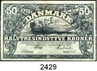 P A P I E R G E L D,AUSLÄNDISCHES  PAPIERGELD Dänemark 50 Kronen 1930. Unterschriften  Lange/Lund.  Pick 27 a.