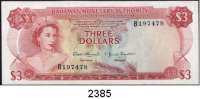 P A P I E R G E L D,AUSLÄNDISCHES  PAPIERGELD Bahamas 3 Dollars L.1968.  Pick 28 a.
