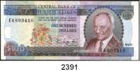 P A P I E R G E L D,AUSLÄNDISCHES  PAPIERGELD Barbados 100 Dollars o.D.(1989).  Pick 41.
