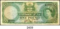 P A P I E R G E L D,AUSLÄNDISCHES  PAPIERGELD Fiji Inseln 1 Pfund 1.5.1965.  Pick 53 g.